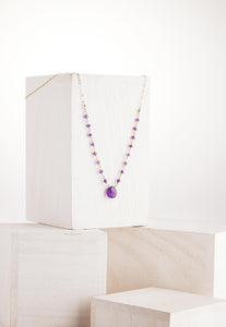 Amethyst Gold Chain Necklace