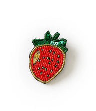 Load image into Gallery viewer, Bala Mani Beaded Strawberry Brooch Pin
