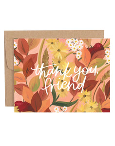 Fall Floral Thank You Card