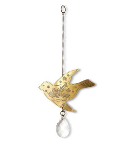 Surya Bird Engraved Brass Suncatcher