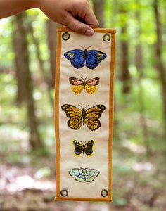 Flutter Friends Butterfly Embroidered Canvas Banner