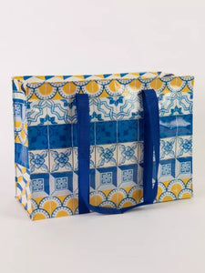 Painted Tiles Shoulder Tote Bag