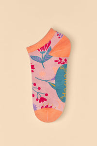 Watercolour Flowers Trainer Socks