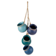 Load image into Gallery viewer, Blue Tones Dangling Mini Pots
