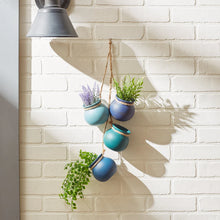 Load image into Gallery viewer, Blue Tones Dangling Mini Pots
