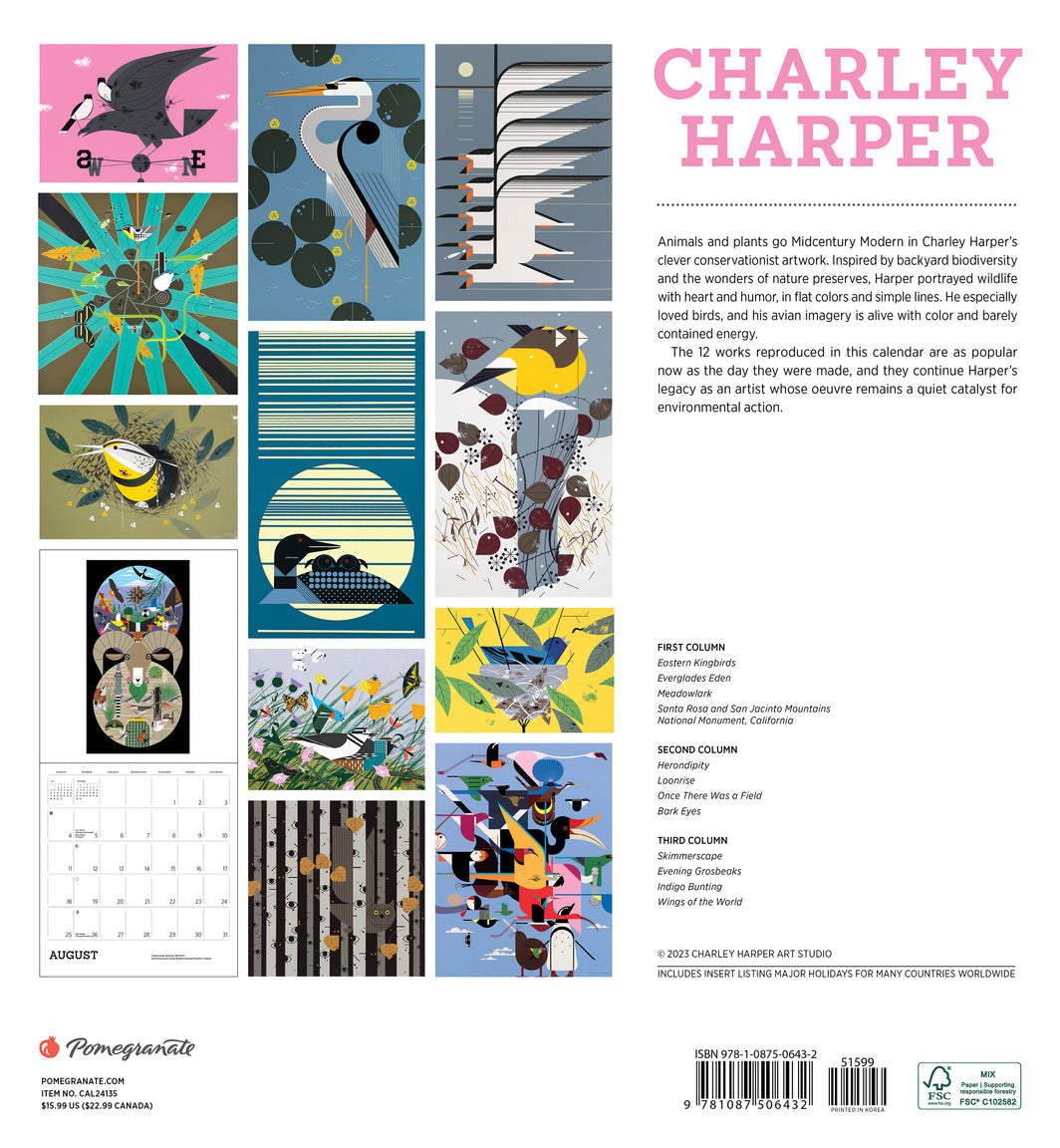 Charley Harper 2024 Wall Calendar sbnature Store