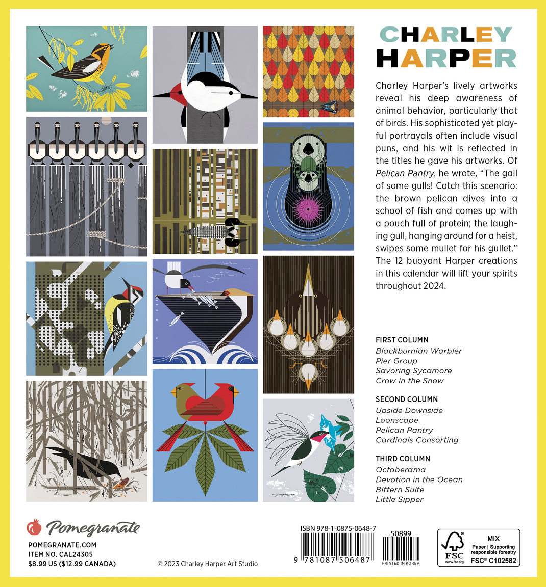 Charley Harper 2024 Mini Wall Calendar sbnature Store