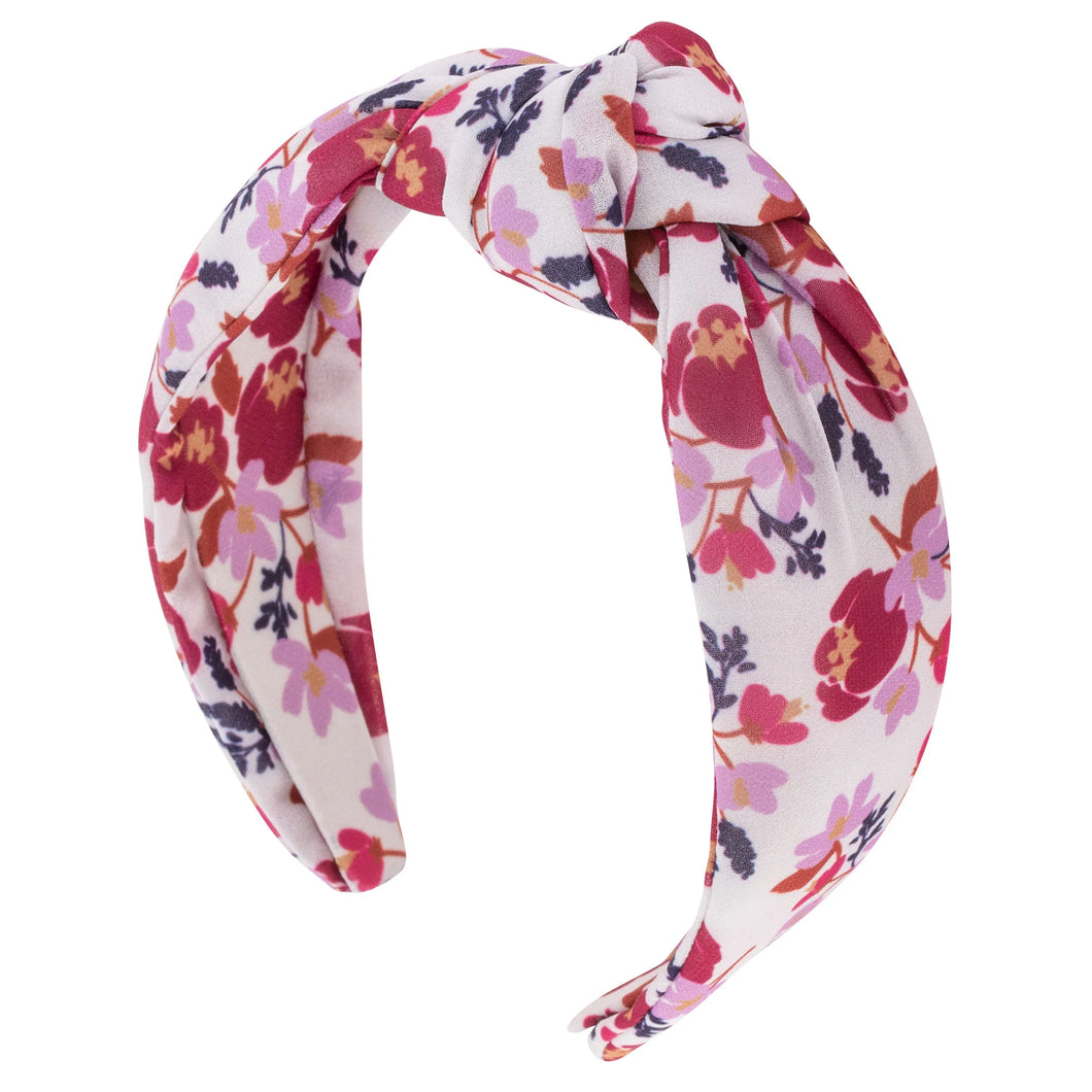 Floral Plum Knot Headband