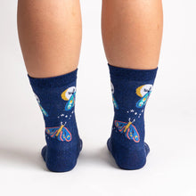 Load image into Gallery viewer, Moonlit Moth Women&#39;s Crew Socks
