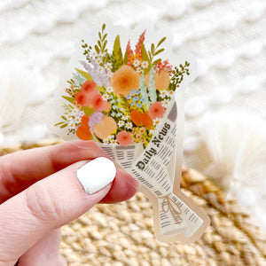 Clear Bouquet in Newspaper Sticker