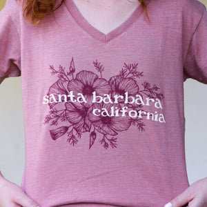 Santa Barbara Poppy V-Neck Shirt