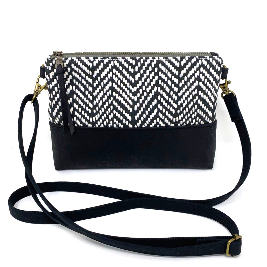 Organic and Black Cork Mini Crossbody