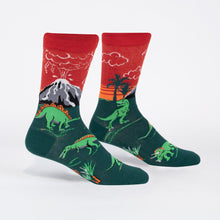 Load image into Gallery viewer, Dinosaur Days (Glow) Men&#39;s Crew Socks
