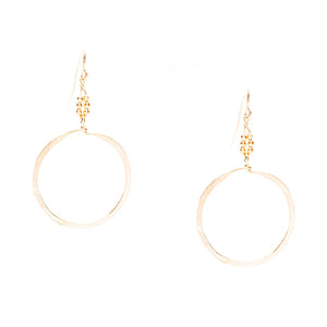 Geometric Gold Hoop Drop Earrings