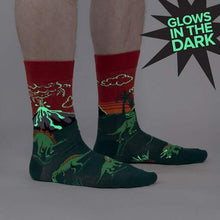 Load image into Gallery viewer, Dinosaur Days (Glow) Men&#39;s Crew Socks
