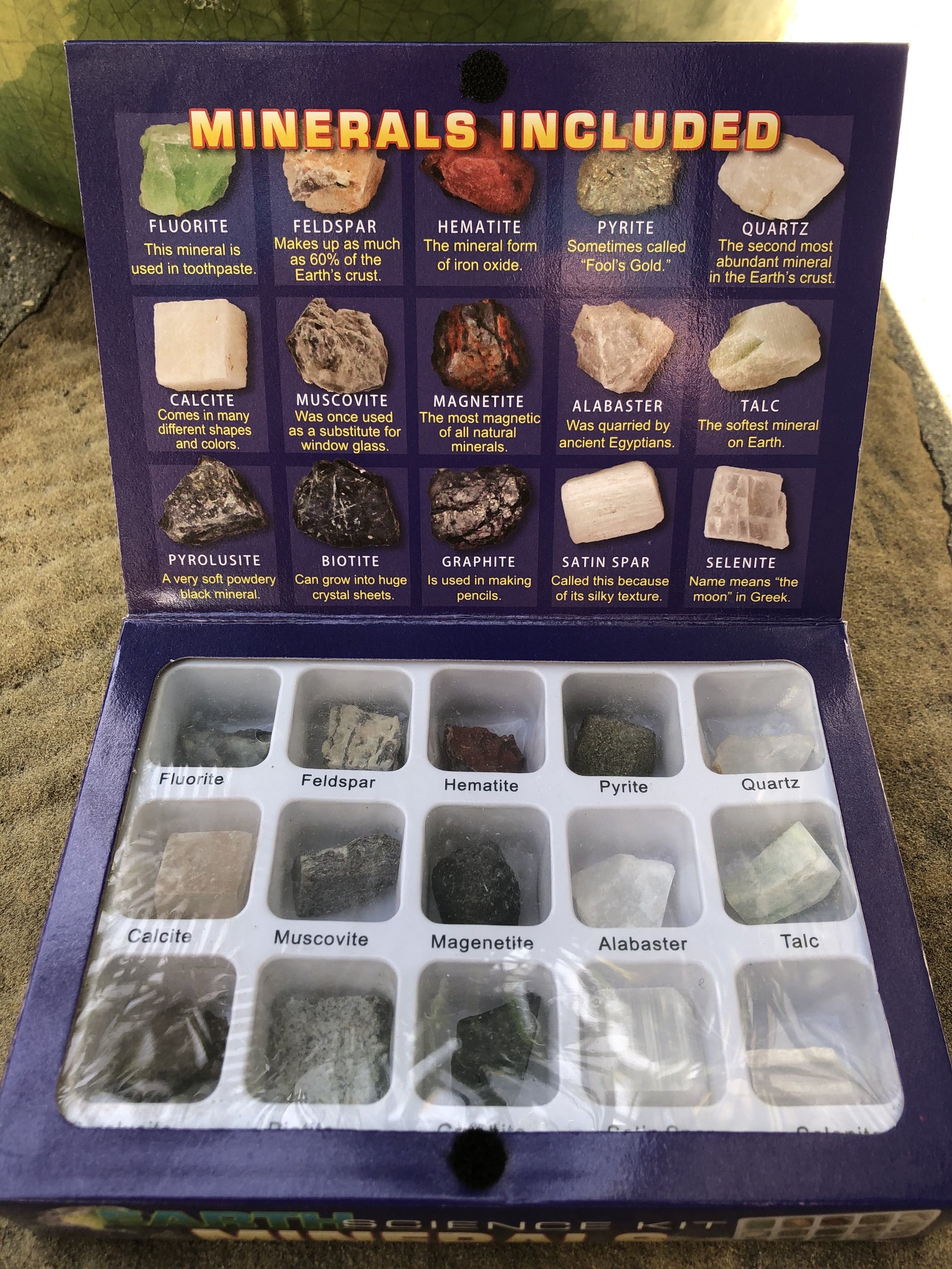 Rock and Mineral Excavation Kit Made in USA, 10 Rocks and Minerals